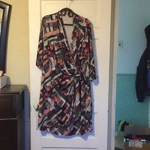 Jete Wrap Style dress 2X black pink